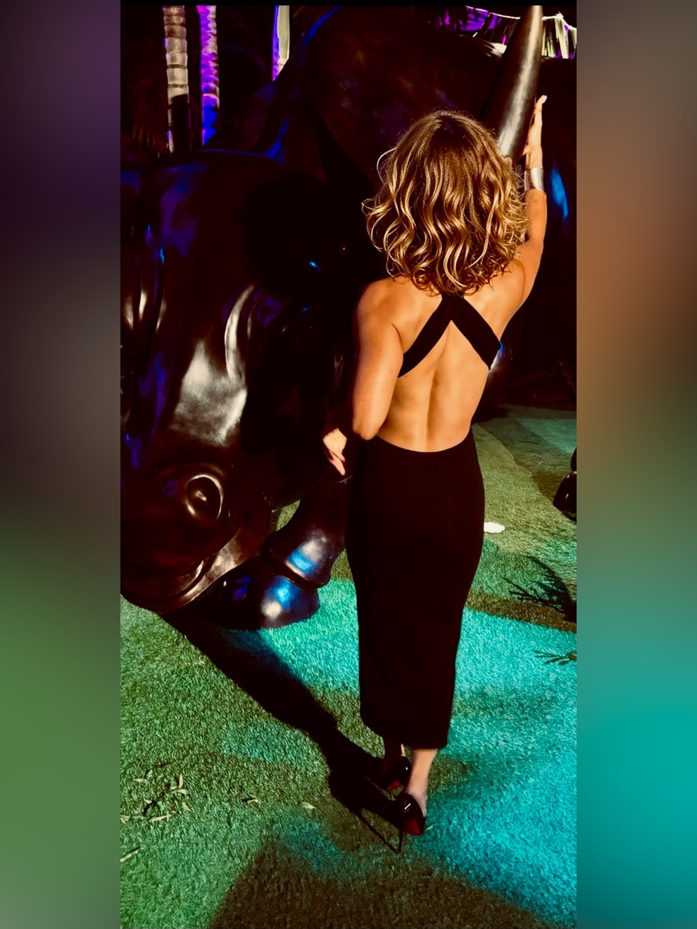 Hot Miami Styles Black CrissCross Open Back Cutout Midi Dress S